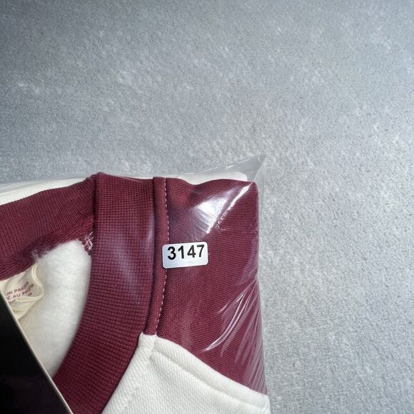 Levis Sweater Mens Large Red White Blue Color block Crew Neck Sweatshirt Relaxed - Picture 12 of 13